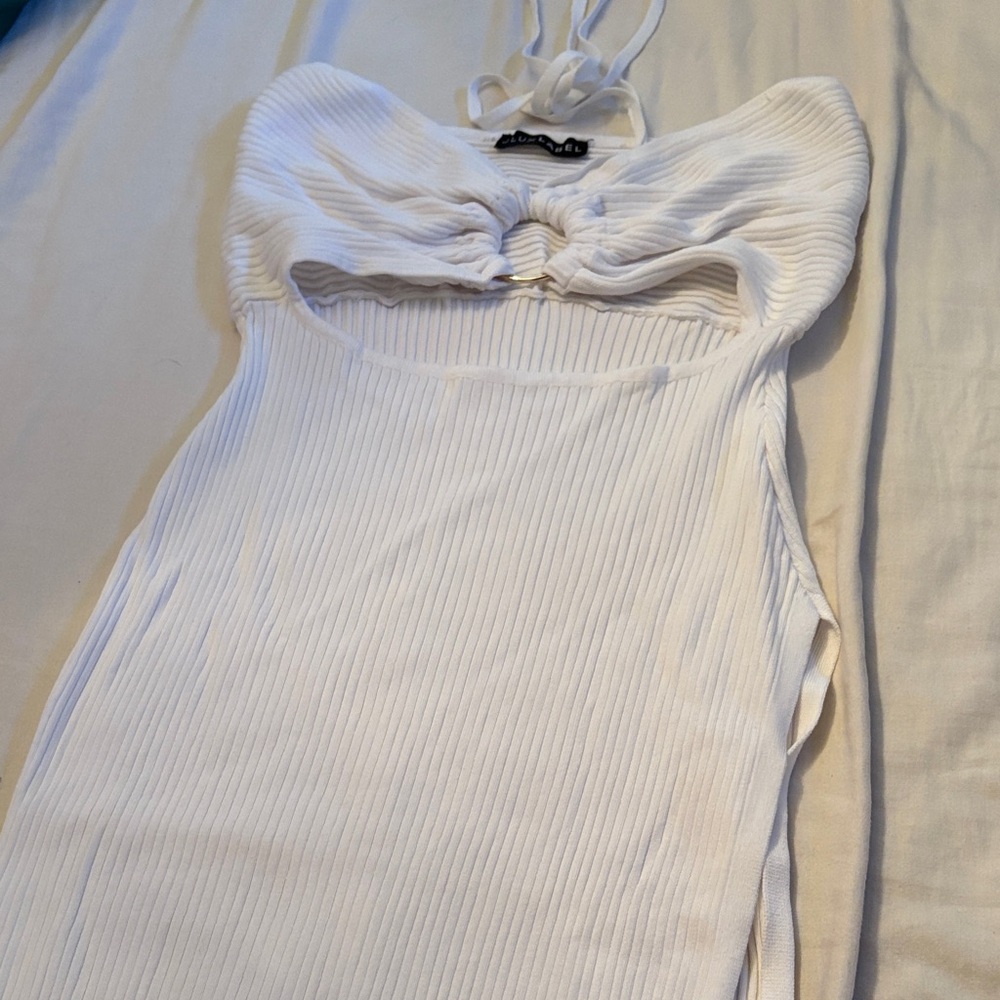 JLUXLABEL White Ribbed Midi Dress